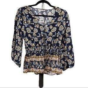 Miami floral long sleeve blouse size XS